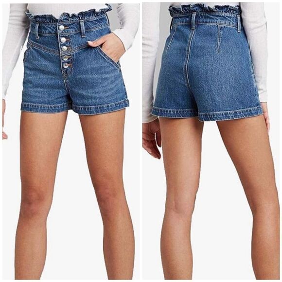 Wild Fable High Rise Paperbag Denim Jean Shorts - Picture 1 of 5